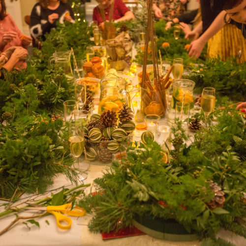 Wreath making Harrow School